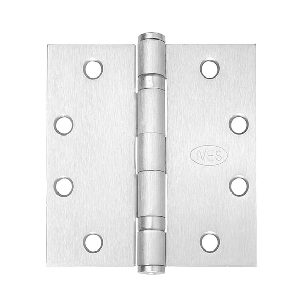 5-Knuckle Ball Bearing Hinge, Standard Weight, 5-in x 4-1/2-in, Satin Chrome Finish